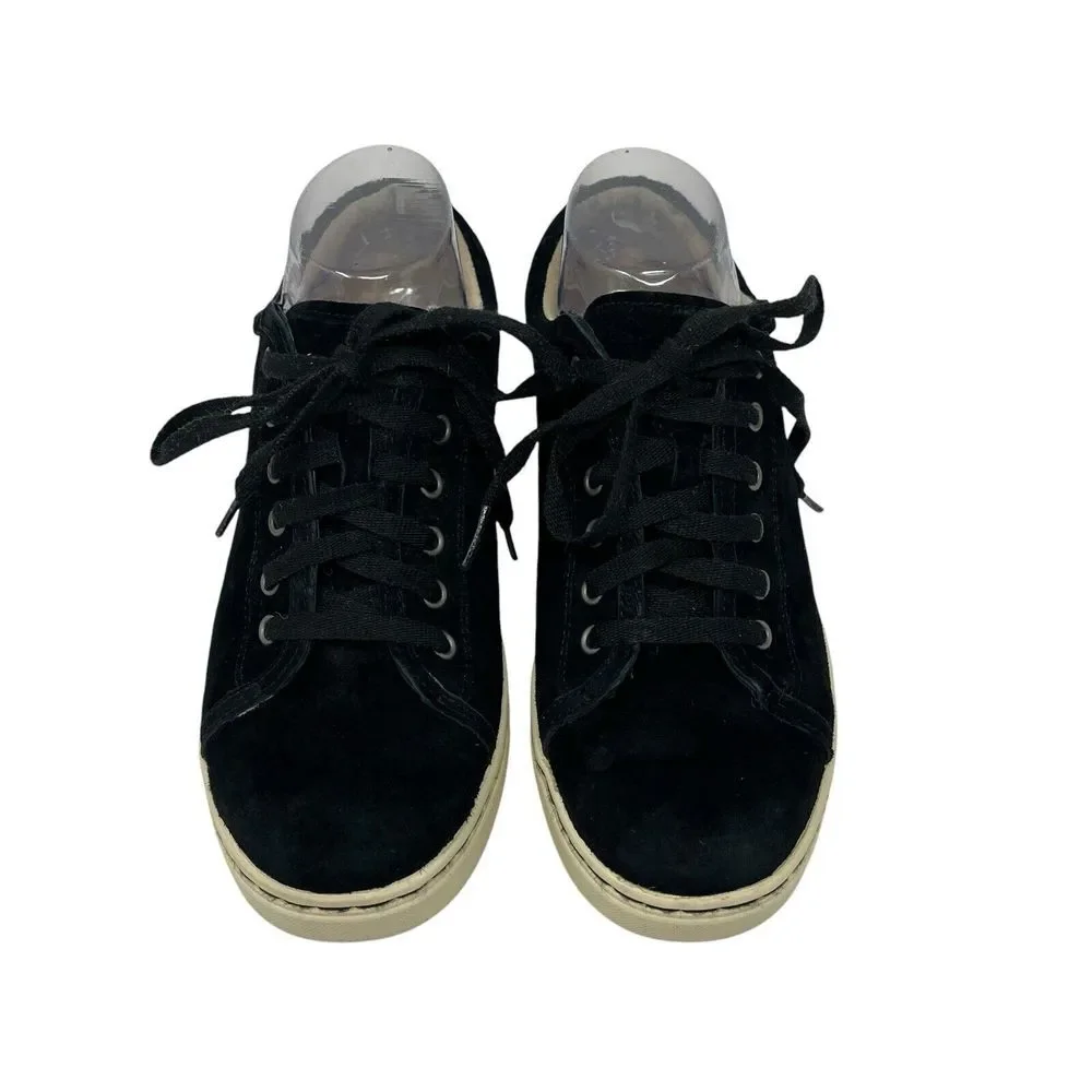 UGG Australia Tomi Women's Size 8.5 Black Suede Leather Lace Up Fashion Sneakers